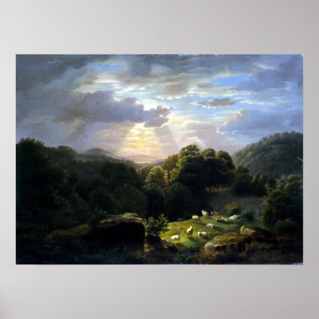 Robert S. Duncanson Landscape with Sheep Poster (Front)