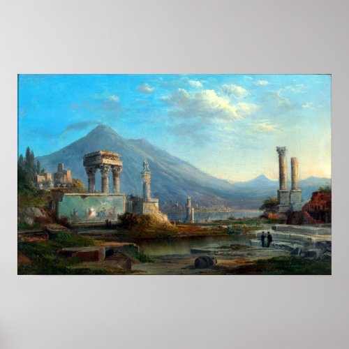 Robert S Duncanson Vesuvius and Pompeii Poster