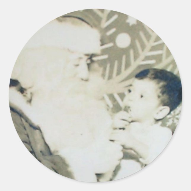 robert & santa classic round sticker (Front)