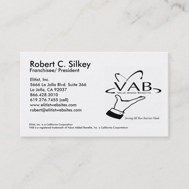 Robert Silkey Card (Front)