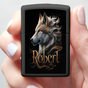 Robert the Golden Wolf Zippo Lighter