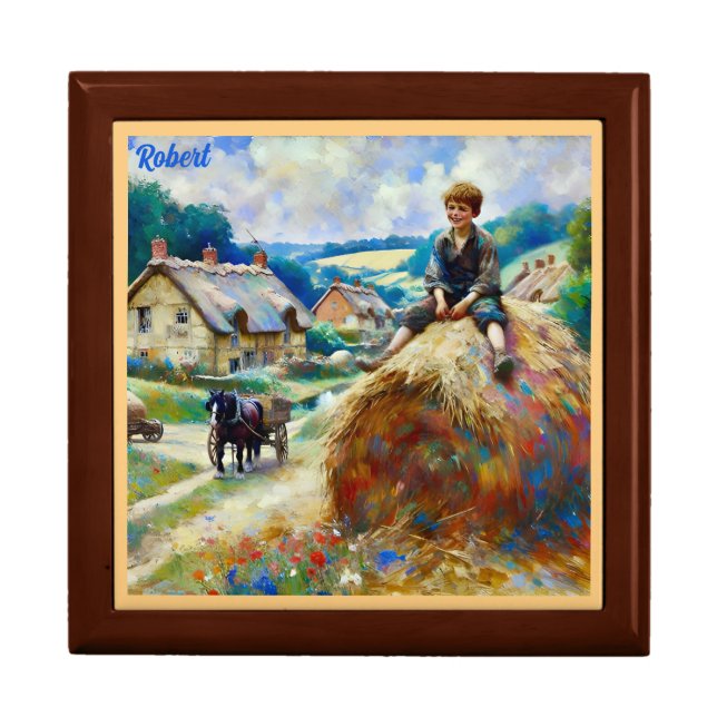 ROBERT ~ VINTAGE BOY Rural Setting ~ Gift Box (Front)