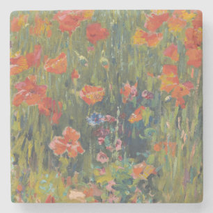 Robert Vonnoh Red Poppies 1888 Impressionist Art Stone Coaster