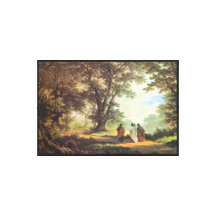 Robert Zund Road to Emmaus Framed Canvas Wall Art