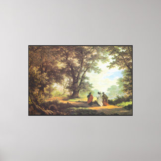Robert Zund Road to Emmaus Framed Canvas Wall Art