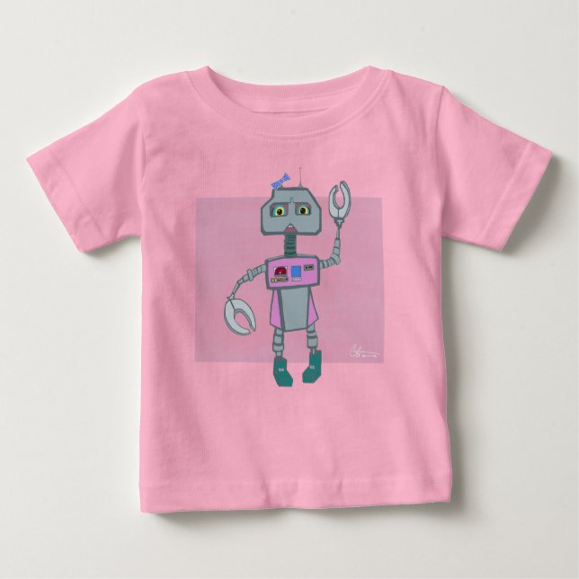 Roberta Robot dons bows Baby T-Shirt (Front)