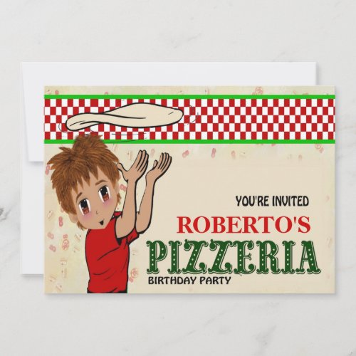 Robertos Pizzeria Party Invitation