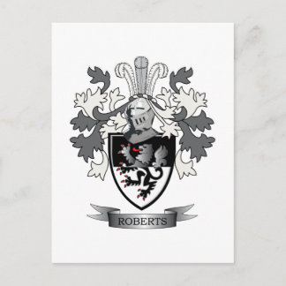 Roberts Family Crest Coat of Arms Postcard