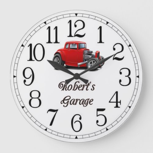 Roberts Hot Rod Garage Large Clock