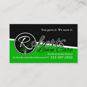 Roberts Lawn Care Business Card by OneStopGiftShop at Zazzle