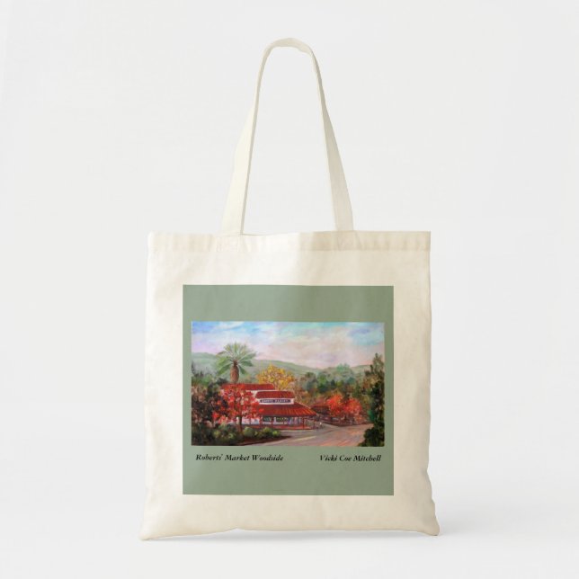 Roberts Market Woodside Canvas Grocery Bag (Front)
