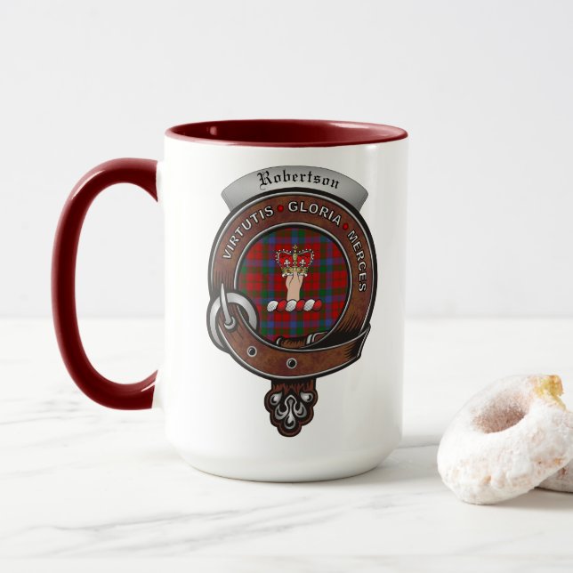 Robertson Clan Badge Combo 15oz Mug (With Donut)