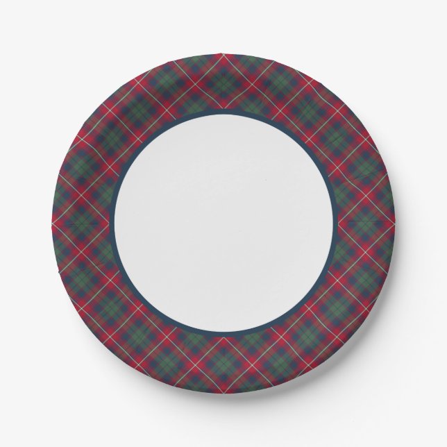 Robertson Clan Tartan Border Paper Plates (Front)