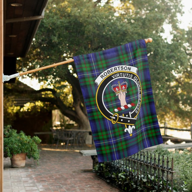 Robertson Hunting Modern Tartan Flag Clan Badge (In SItu)