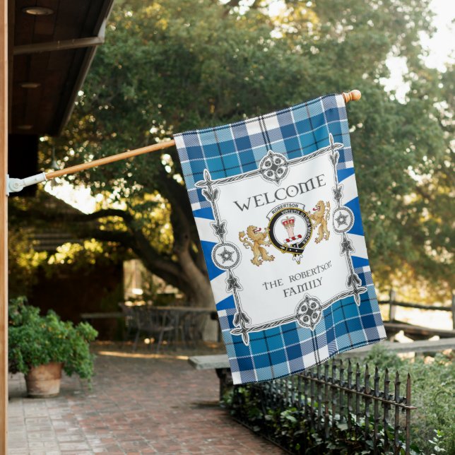 Robertson Tartan Garden Flag - Tartan Flag Clan Ba (In SItu)