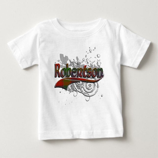 Robertson Tartan Grunge Baby T-Shirt (Front)