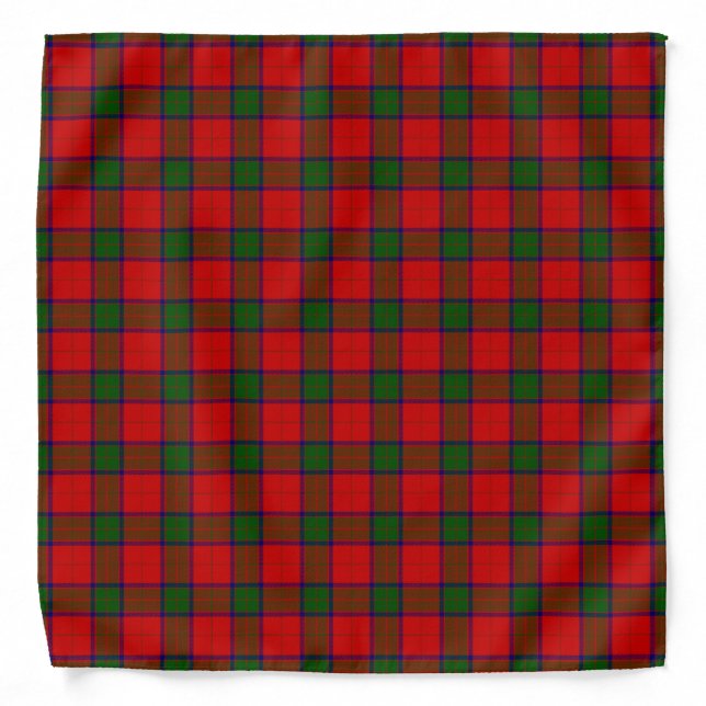 Robertson tartan red green plaid bandana (Front)