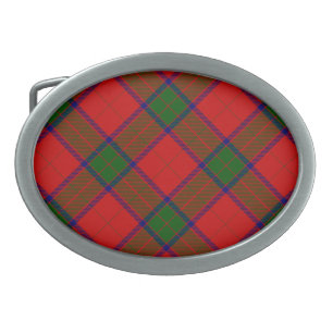 Robertson tartan red green plaid belt buckle