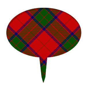Robertson tartan red green plaid cake topper