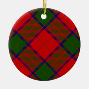 Robertson tartan red green plaid ceramic ornament