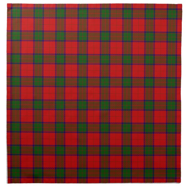 Robertson tartan red green plaid cloth napkin (Front)