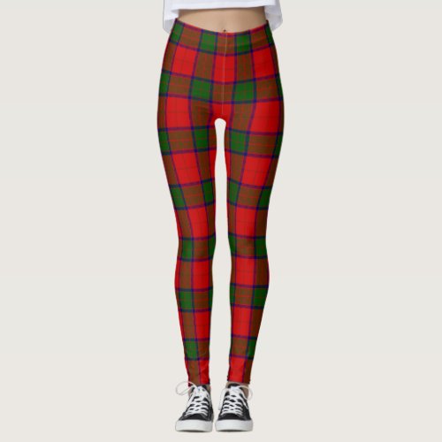 Robertson tartan red green plaid leggings