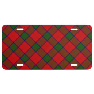 Robertson tartan red green plaid license plate