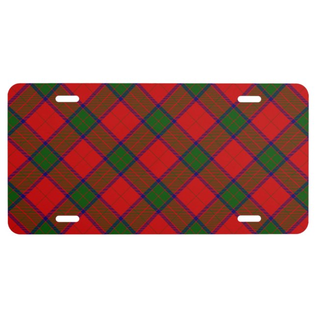 Robertson tartan red green plaid license plate (Front)