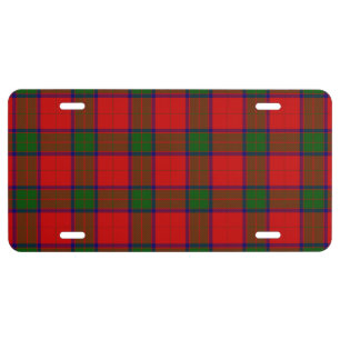 Robertson tartan red green plaid license plate
