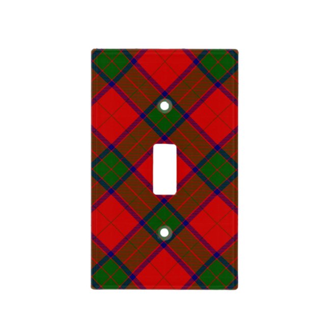 Robertson tartan red green plaid light switch cover (Front)