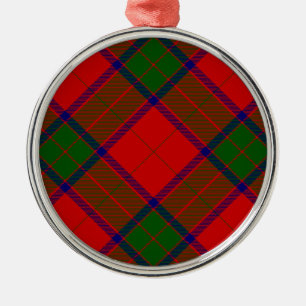 Robertson tartan red green plaid metal ornament