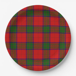Robertson tartan red green plaid paper plates