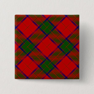 Robertson tartan red green plaid pinback button