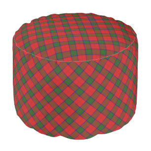 Robertson tartan red green plaid pouf