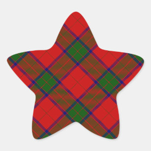 Robertson tartan red green plaid star sticker