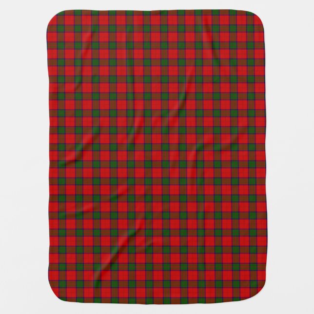 Robertson tartan red green plaid stroller blanket (Front)