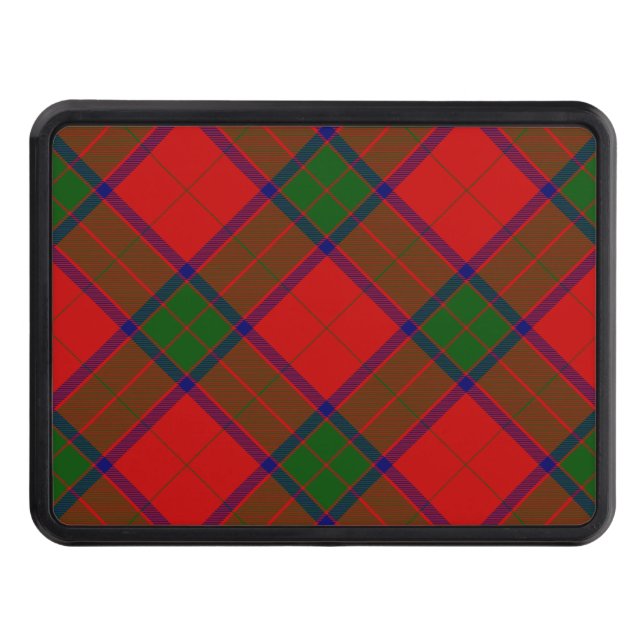Robertson tartan red green plaid trailer hitch cover (Front)