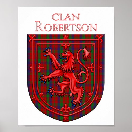 Robertson Tartan Scottish Plaid Lion Rampant Poster