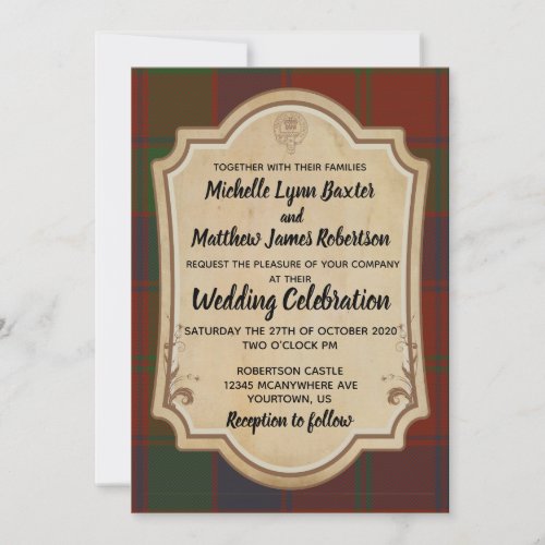 Robertson Tartan Wedding Invitation