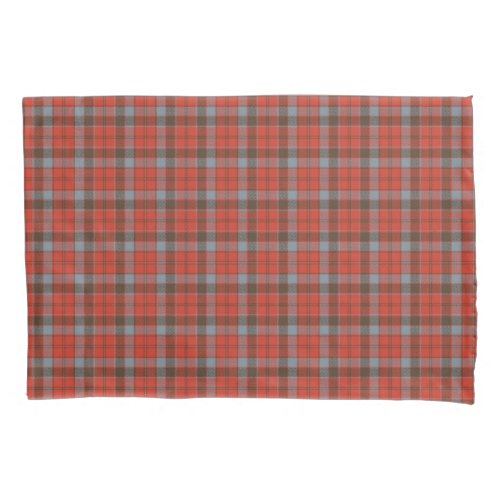 Robertson Weathered Tartan Plaid Red Pattern Pillow Case
