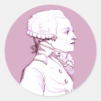 Robespierre profile in Rose, Classic Round Sticker
