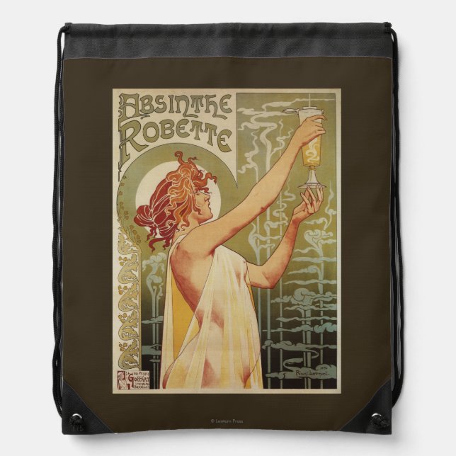 Robette Absinthe Advertisement Poster Drawstring Bag (Front)