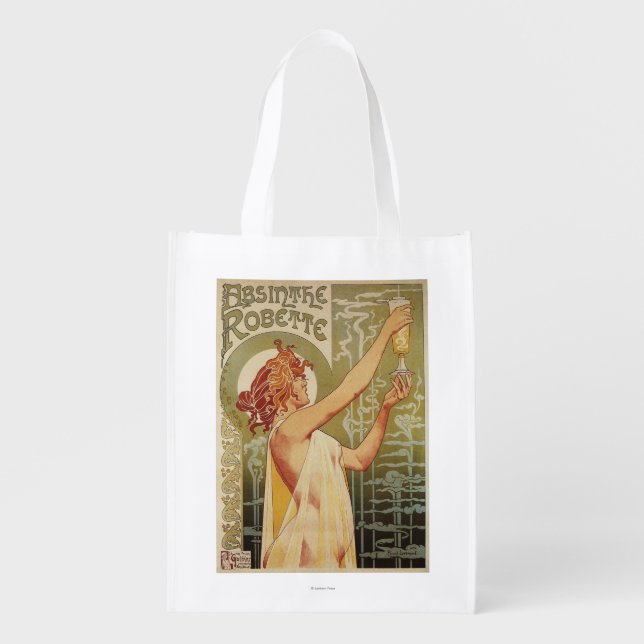 Robette Absinthe Advertisement Poster Grocery Bag (Front)