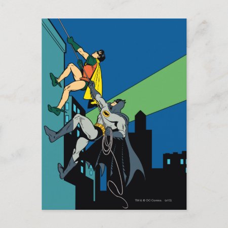 Robin And Batman Climb Postcard