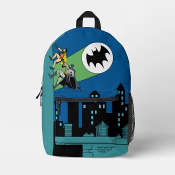 Robin And Batman Climb Printed Backpack by batman at Zazzle