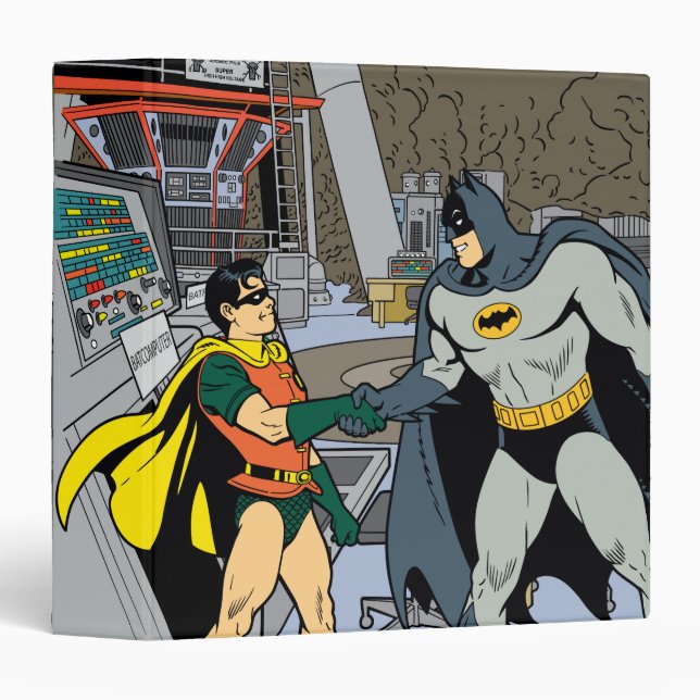 Robin And Batman Handshake 3 Ring Binder (Front/Spine)