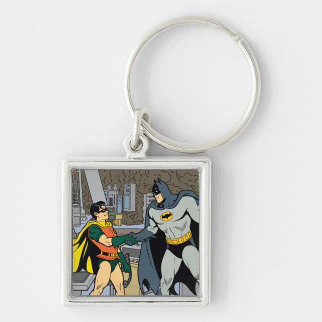 Robin And Batman Handshake Keychain | Zazzle
