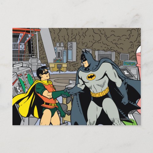 Robin And Batman Handshake Postcard