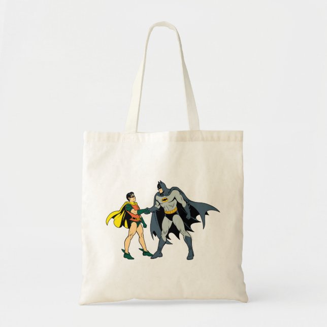 Robin And Batman Handshake Tote Bag (Front)