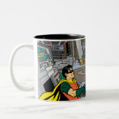 Robin And Batman Handshake Two-Tone Coffee Mug (Left)